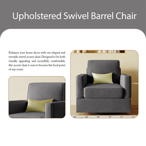 Latitude Run® Argene 33'' Wide Swivel Barrel Chair Wayfair